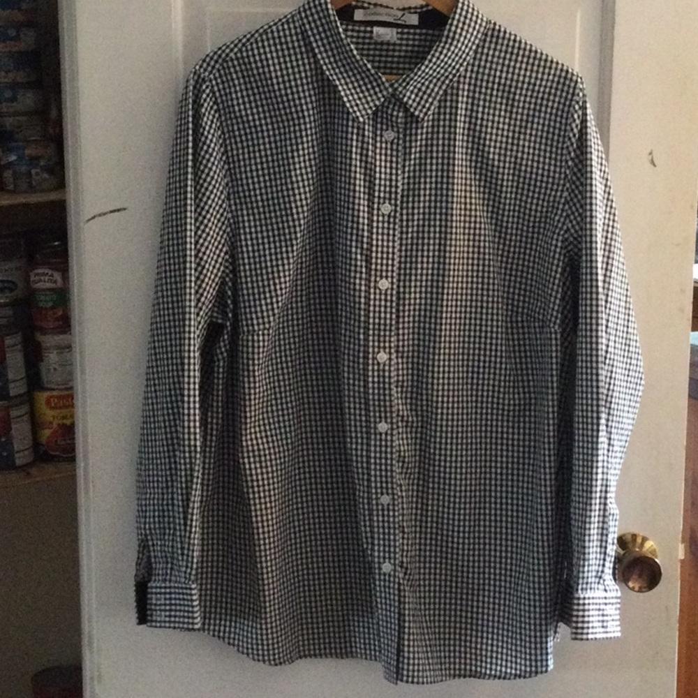 Plus size collection L plaid blouse